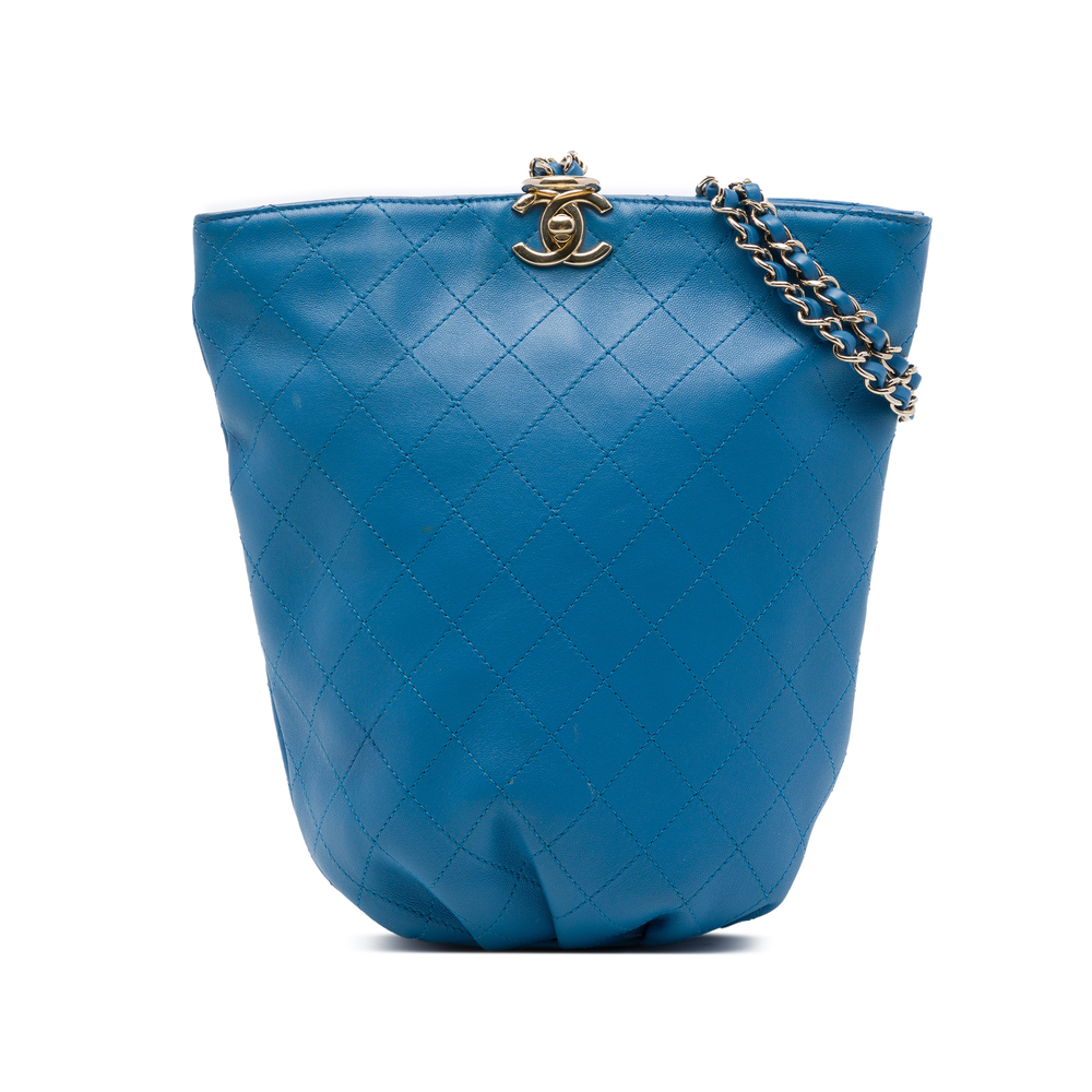 Pre-Loved Chanel CC Quilted Calfskin Bucket Backpack